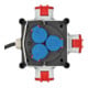 Kompakter répartiteur électrique BSV 3 LS E/16 2 IP44 1m H07RN-F 5G1,5 3xCEE400V + 3x230V