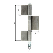 Konstruktionsband 3-tlg.z.Anschweißen STA rohRundkopf 240/50/16/70mm GAH