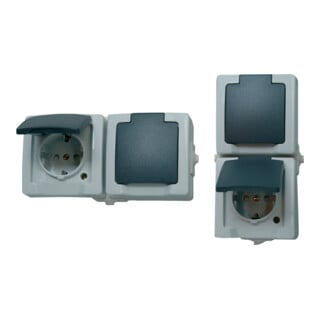 Kopp Prise de courant avec terre 2x AP-FR, horizontale