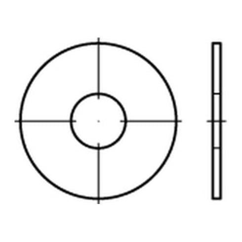 Kotflügelscheibe Edelstahl A2 5,3x30x1,5mm