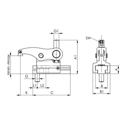 Kraftspanner Nr.7500K Gr.16 M12 f.Spritzguss