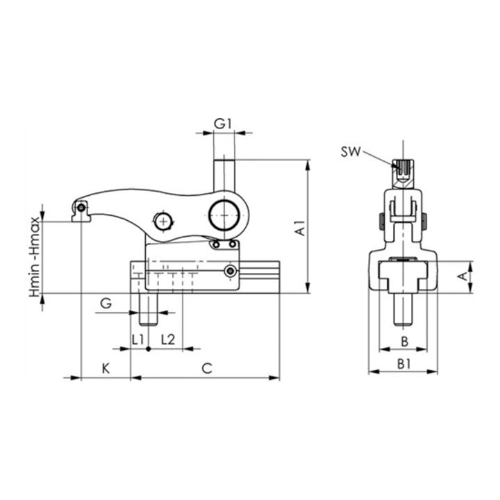 Kraftspanner Nr.7500K Gr.16 M12 f.Spritzguss