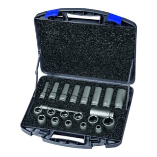 Kraftsteckschlüsselsatz 720 KLS 21 OL 21-tlg.1/2 Zoll kurz u.lang,6-kant ASW