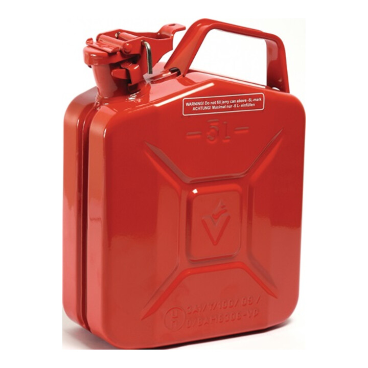 Kraftstoffkanister Inh.5l Feuerrot RAL 3000 Stahlbl.