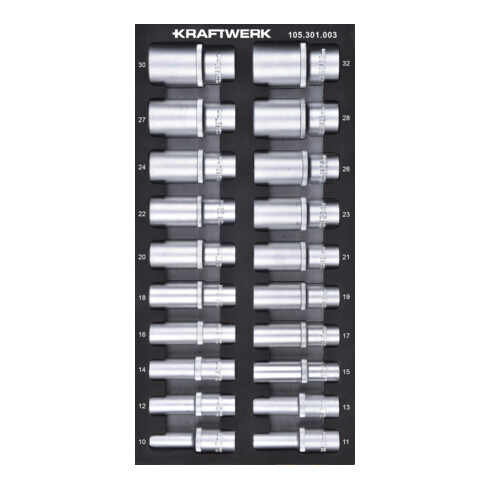Kraftwerk 1/2'' douille à six pans 20 pièces 20x40 insert