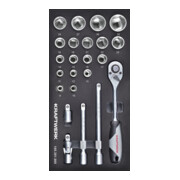Kraftwerk 1/2'' Jeu de clé à cliquet à 23 pièces 20x40 Insert