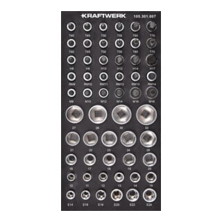 Kraftwerk 1/2'' Steckschlüssel Innensechskant TX Vielzahn Ribe 56-tlg.