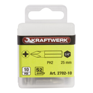 Kraftwerk 1/4" Phillips-Bit 25 mm Nr. 2, 10 Stk.