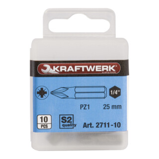 Kraftwerk 1/4" Pozidriv-Bit 25 mm Nr. 1, 10 Stk.