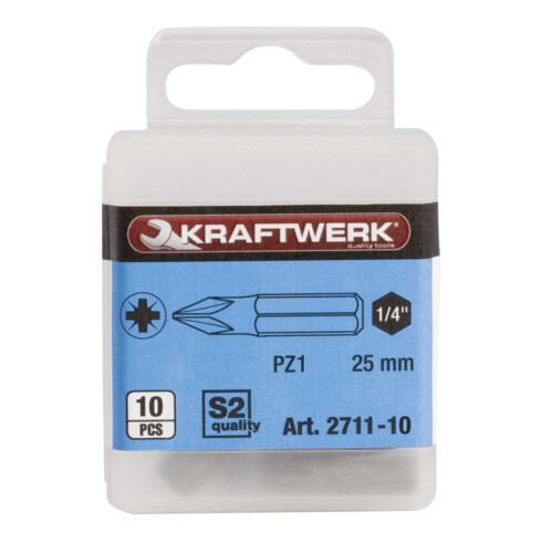 Kraftwerk 1/4" Pozidriv-Bit 25 mm Nr. 1, 10 Stk.