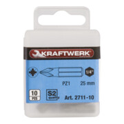 Kraftwerk 1/4" Pozidriv-Bit 25 mm Nr. 1, 10 Stk.