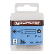 Kraftwerk 1/4" Pozidriv-Bit 25 mm Nr. 2, 5 Stk