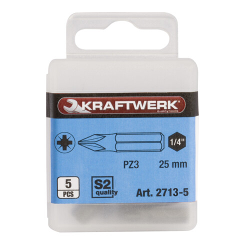 Kraftwerk 1/4" Pozidriv-Bit 25 mm Nr. 3, 5 Stk