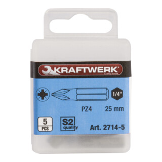 Kraftwerk 1/4" Pozidriv-Bit 25 mm Nr. 4, 5 Stk