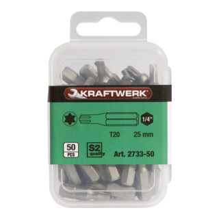 Kraftwerk 1/4" TX bit 25 mm T20, 50 Stück
