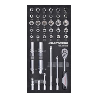 Kraftwerk 3/8" Jeu de clé à cliquet à 40 pièces 20x40 insert