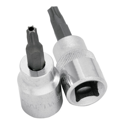 Kraftwerk 3/8" TX-Bit-Stecknuss T55 mit Bohrung