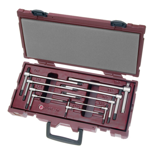 Kraftwerk 9-delige T-greep pinsleutel koffer TX T10-50