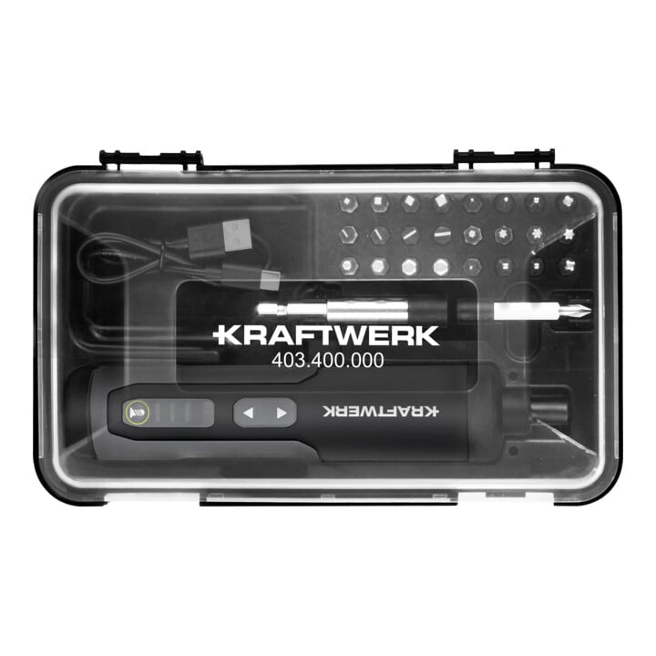 Kraftwerk Akku-Bit-Stabschrauber Satz 3.6V mit USB-C,1/4", 28-tlg.