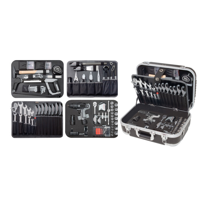 Kraftwerk B160 boîte à outils, 3/8", 162 pièces avec perceuse Kraftwerk