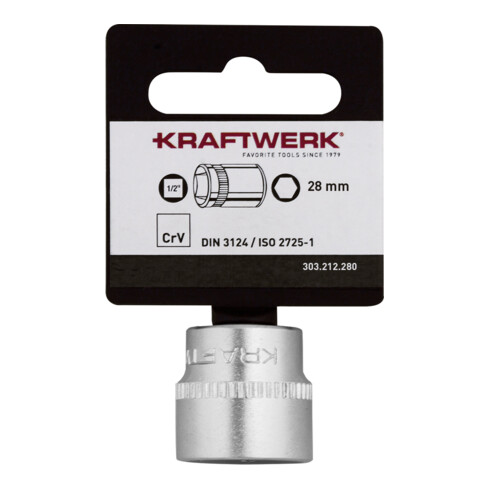 Kraftwerk BASIC LINE 1/2" douille à cliquet 28 mm avec accroche