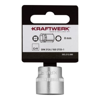 Kraftwerk BASIC LINE 1/2" douille à cliquet 8 mm avec crochet