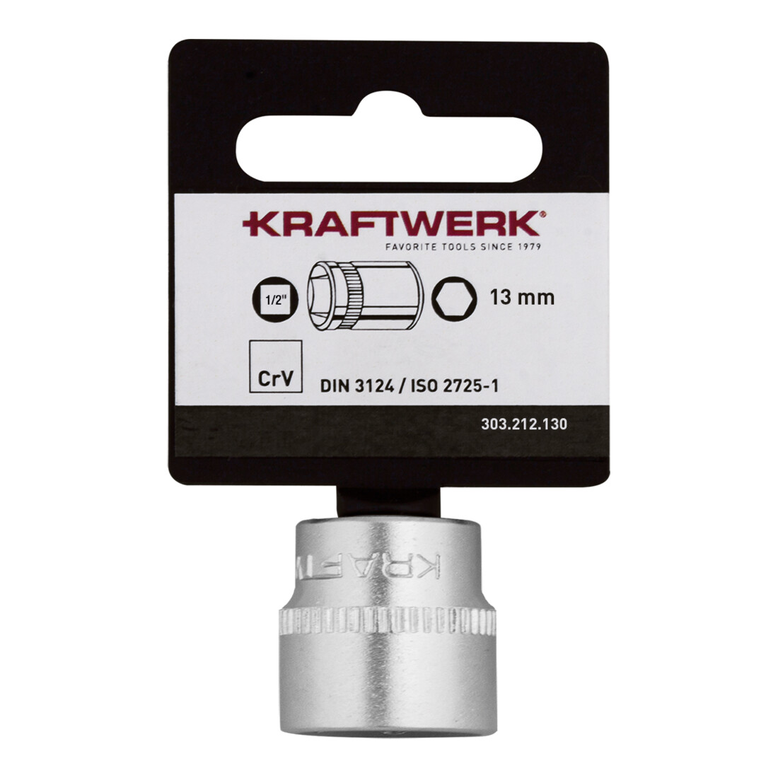 Kraftwerk BASIC LINE 1/2" Steckschlüsseleinsatz 13 mm mit Hänger