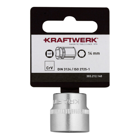 Kraftwerk BASIC LINE 1/2" Steckschlüsseleinsatz 14 mm mit Hänger