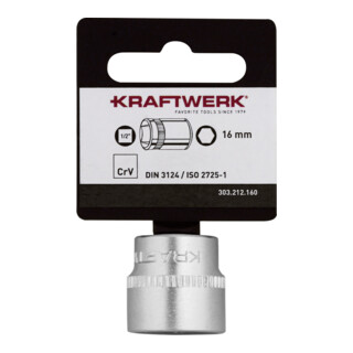 Kraftwerk BASIC LINE 1/2" Steckschlüsseleinsatz 16 mm mit Hänger