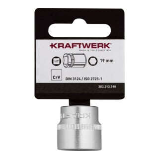 Kraftwerk BASIC LINE 1/2" Steckschlüsseleinsatz 19 mm mit Hänger