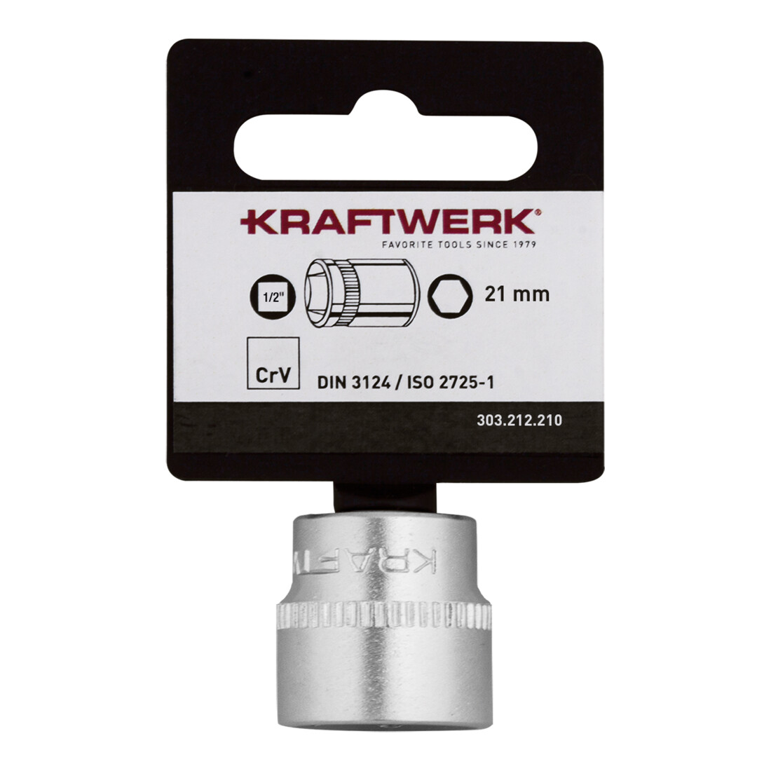 Kraftwerk BASIC LINE 1/2" Steckschlüsseleinsatz 21 mm mit Hänger