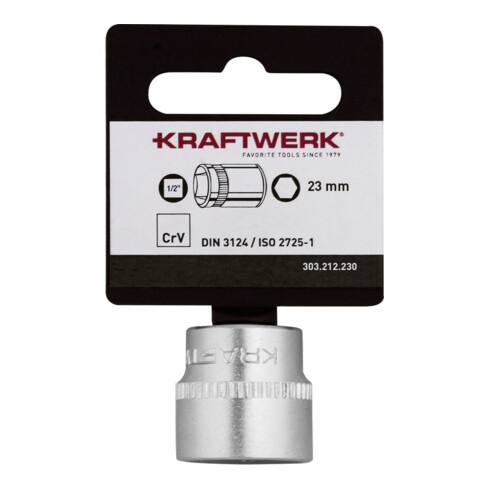 Kraftwerk BASIC LINE 1/2" Steckschlüsseleinsatz 23 mm mit Hänger