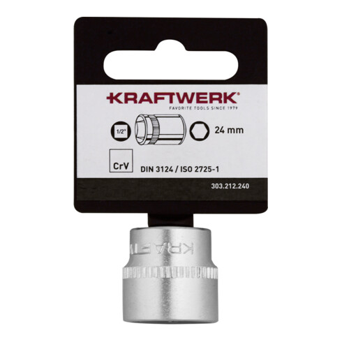Kraftwerk BASIC LINE 1/2" Steckschlüsseleinsatz 24 mm mit Hänger