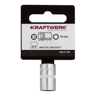 Kraftwerk BASIC LINE 1/4" douille à cliquet 10 mm avec crochet
