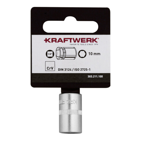 Kraftwerk BASIC LINE 1/4" douille à cliquet 10 mm avec crochet