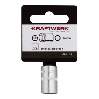 Kraftwerk BASIC LINE 1/4" douille à cliquet 14 mm avec accroche