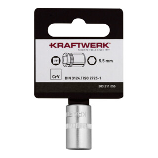 Kraftwerk BASIC LINE 1/4" douille à cliquet 5.5 mm avec accroche