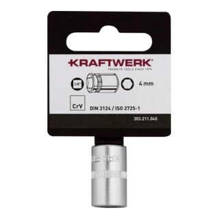 Kraftwerk BASIC LINE 1/4" Steckschlüsseleinsatz 4 mm mit Hänger