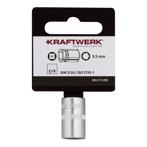 Kraftwerk BASIC LINE 1/4" Steckschlüsseleinsatz 5.5 mm mit Hänger