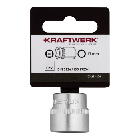 Kraftwerk BASIC LINE 3/8" Steckschlüsseleinsatz 17 mm mit Hänger
