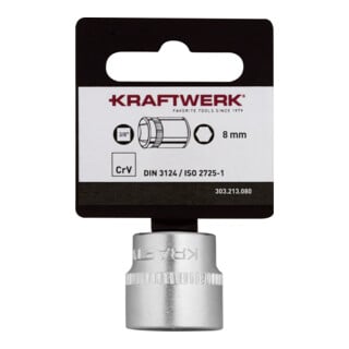 Kraftwerk BASIC LINE 3/8" Steckschlüsseleinsatz 8 mm mit Hänger
