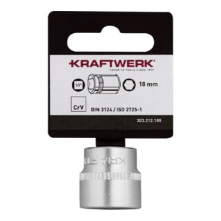 Kraftwerk BASIC LINE Embout de clé à douille 1/2" 18 mm avec accroche