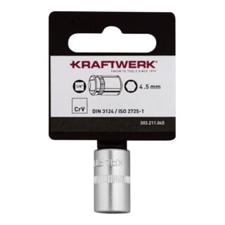 Kraftwerk BASIC LINE Embout de clé à douille 1/4" 4.5 mm avec accroche