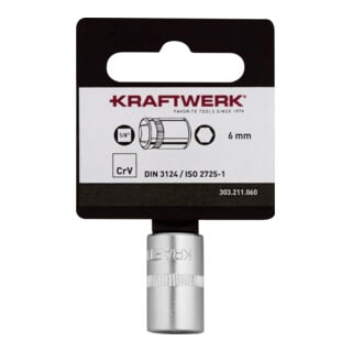 Kraftwerk BASIC LINE embout de clé à douille 1/4" 6 mm avec crochet
