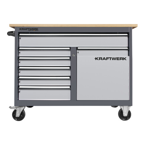 Kraftwerk BASIC LINE Rollwerkbank mit 5 Schubladen, Tür und 1 großen Schublade