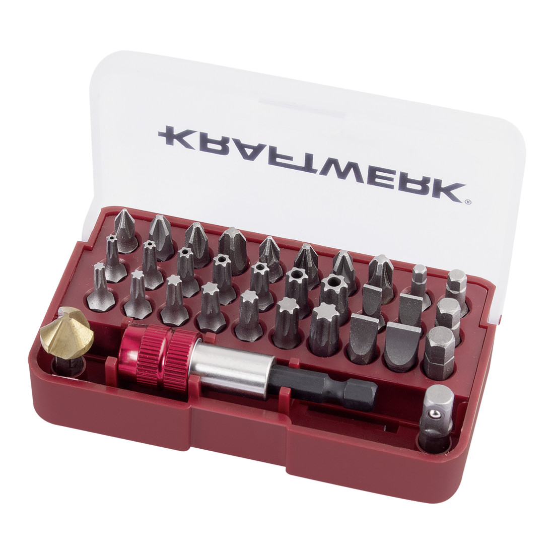 Kraftwerk bit box met verzinkbits, 33 dlg.