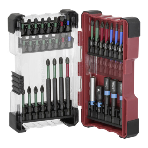 Kraftwerk Bit Box Profi Contrôle d'Impact 1/4" Ensemble, 29 pièces