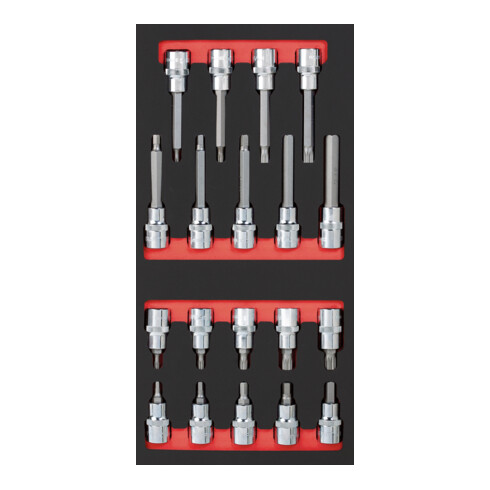 Kraftwerk Bit-Steckschlüsselsatz 1/2" 19-tlg. 20x40 Einlage