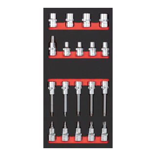 Kraftwerk Bit-Steckschlüsselsatz 1/2" TX 19-tlg. 20x40 Einlage