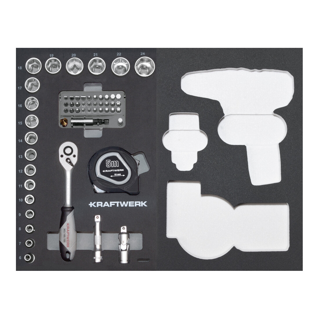Kraftwerk Boîte à outils B147, 3/8", 97 pièces sans outil électrique avec Bosch